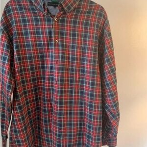 Tommy Hilfiger Men’s Red & Blue Plaid Button-Down Shirt
